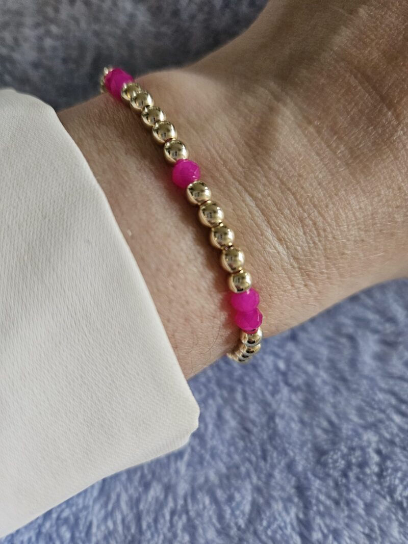 Armband  sparkling 4MM Facet Neon Roze