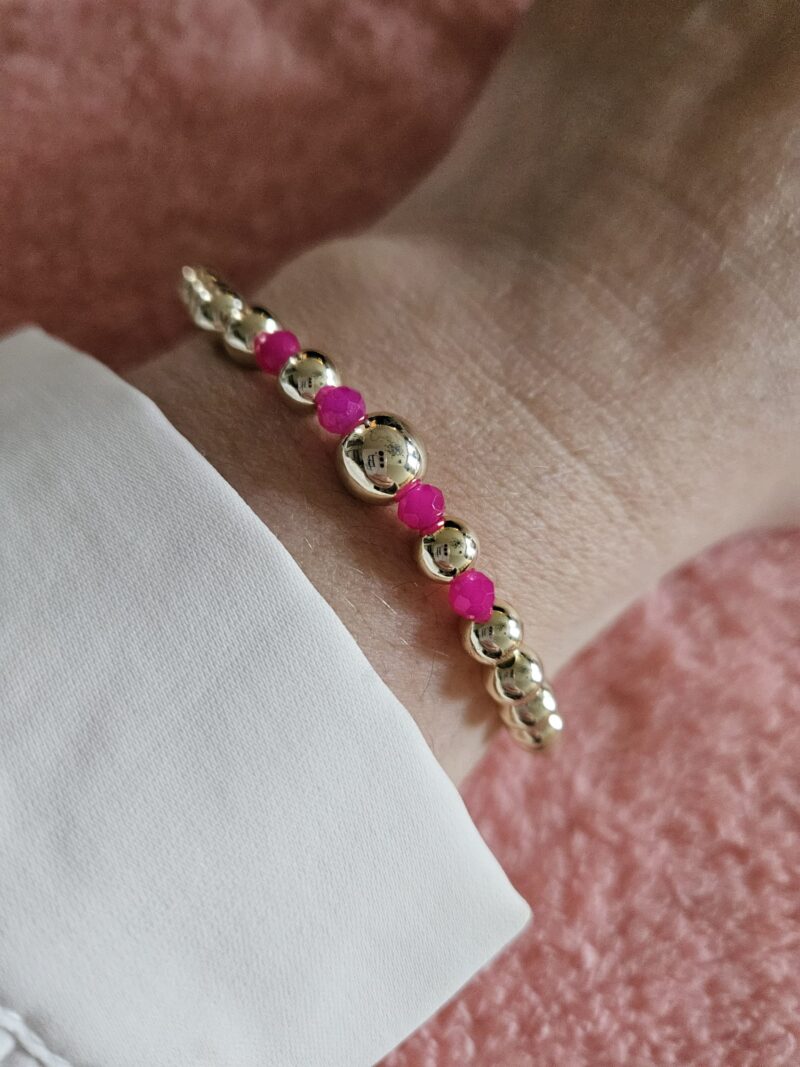 Armband Sparkling 6MM/8MM Facet Neon Roze