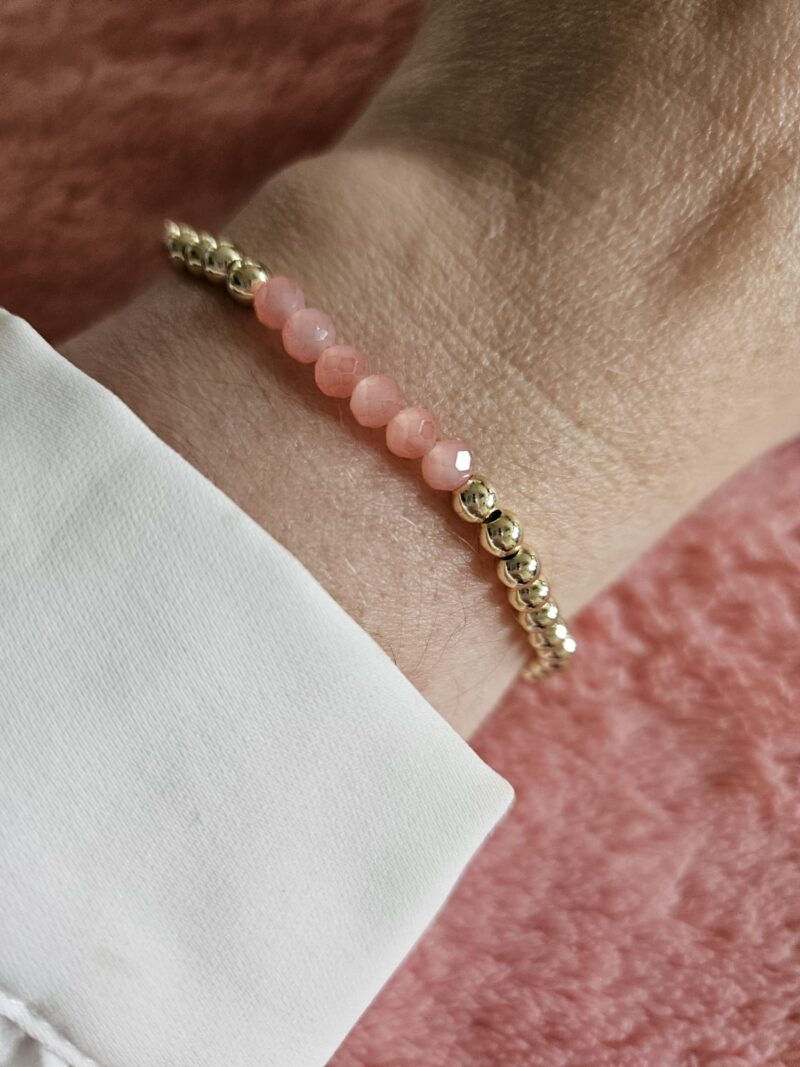 Sparkling 14kt armband 4mm 6xFacet Licht Oranje