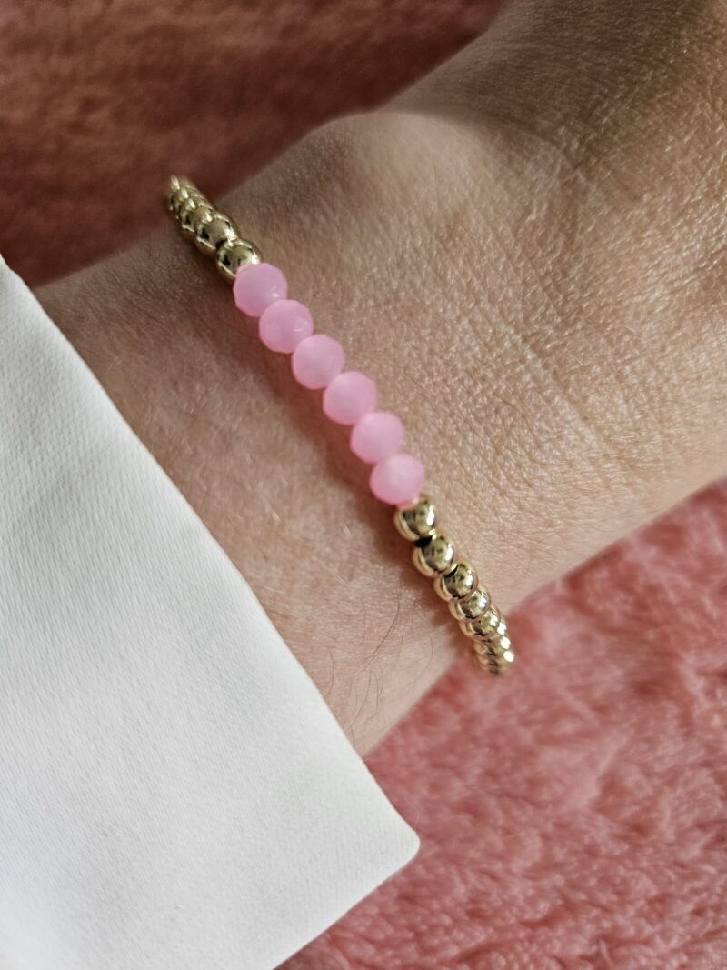 Sparkling 14kt armband 4mm 6xFacet Pink