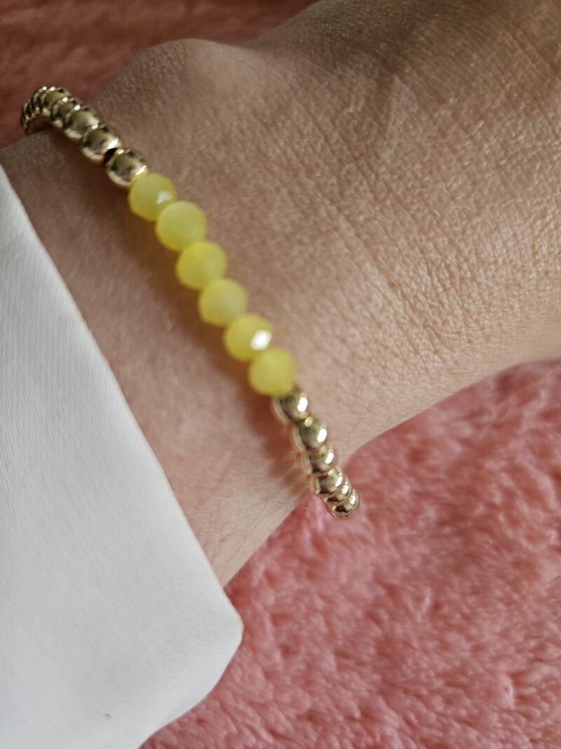 Sparkling 14kt armband 4mm 6xFacet Yellow