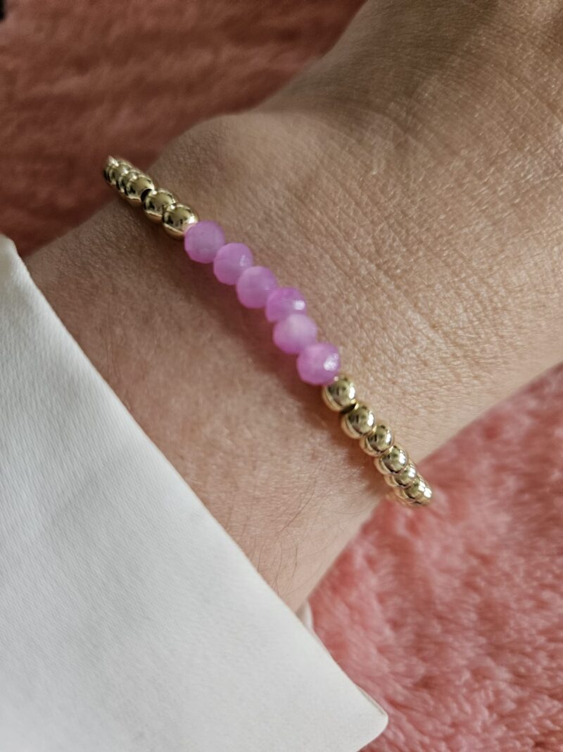 Sparkling 14kt armband 4mm 6xFacet Licht Paars