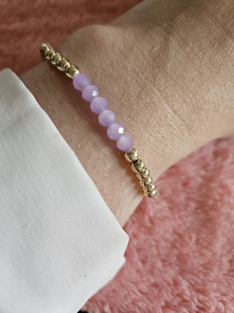 Sparkling 14kt armband 4mm 6xFacet Jade Paars