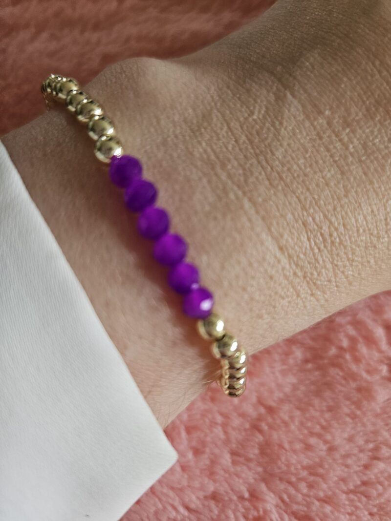Sparkling 14kt armband 4mm 6xFacet Knal Paars