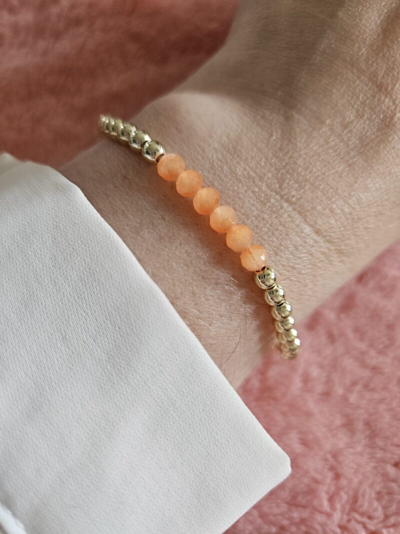 Sparkling 14kt armband 4mm 6xFacet Bright Orange