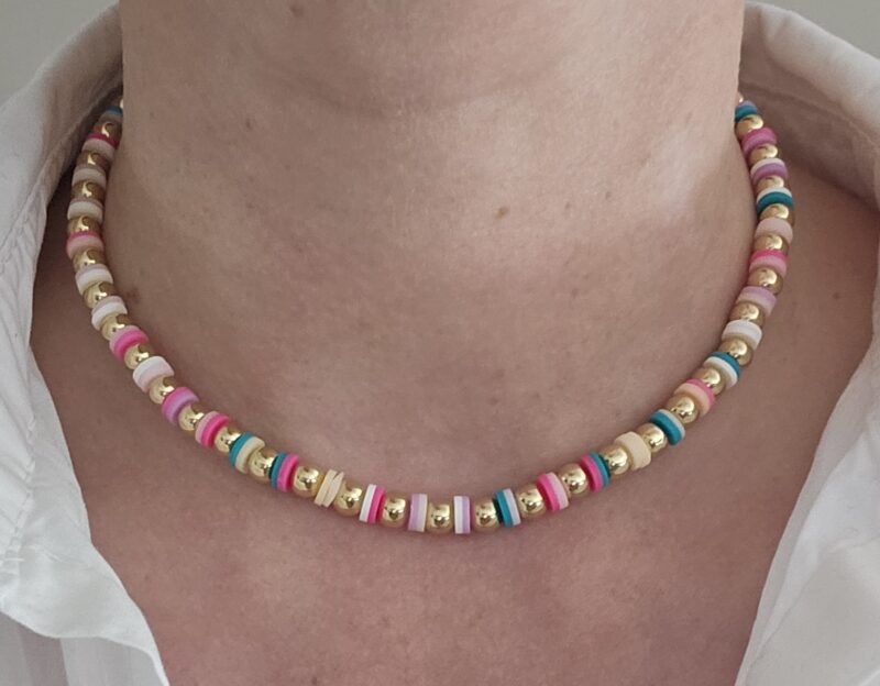 GOLD FILLED 14K   KETTING RAINBOW  6MM LUXURY