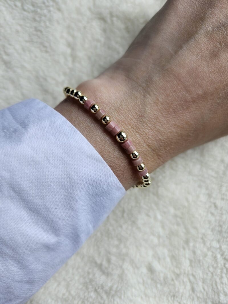 Armband Sparkling 4MM met Rhodoniet steentjes