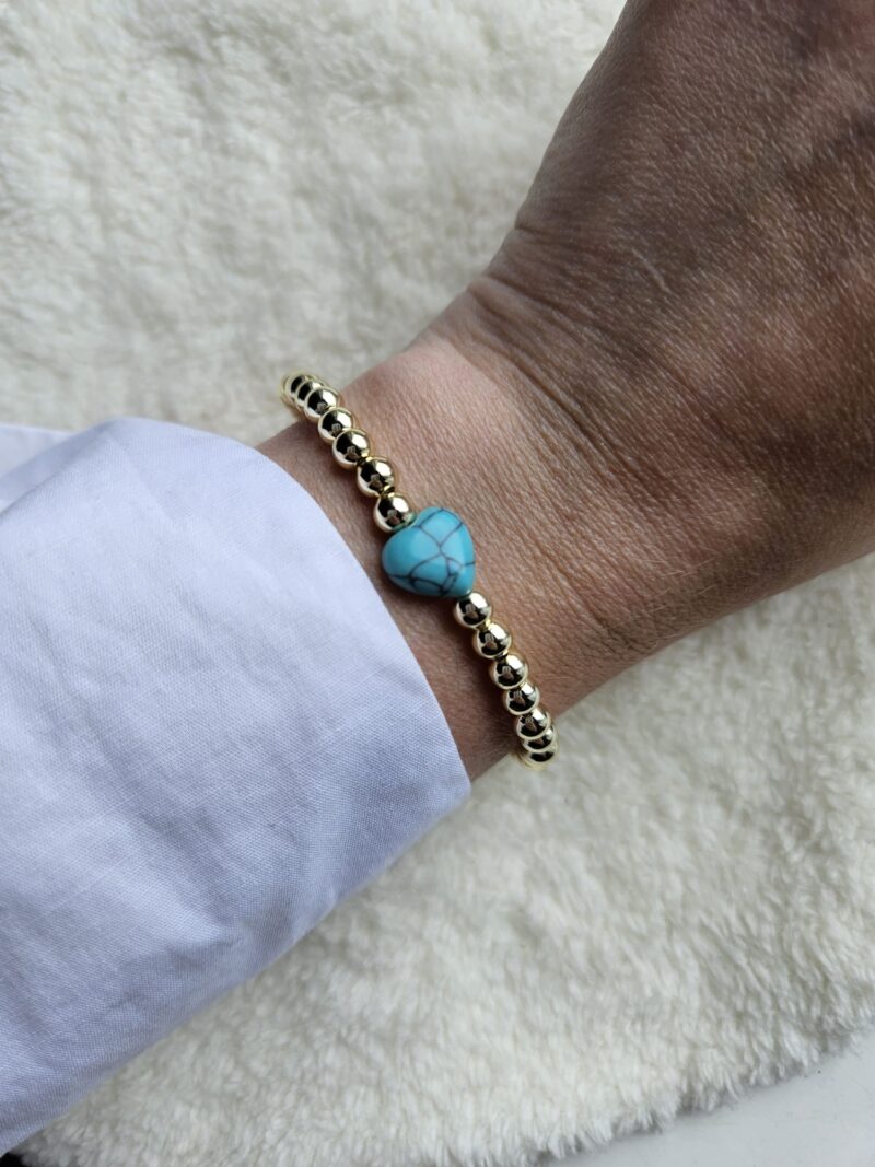 Armband Sparkling 5MM turqouse hartje