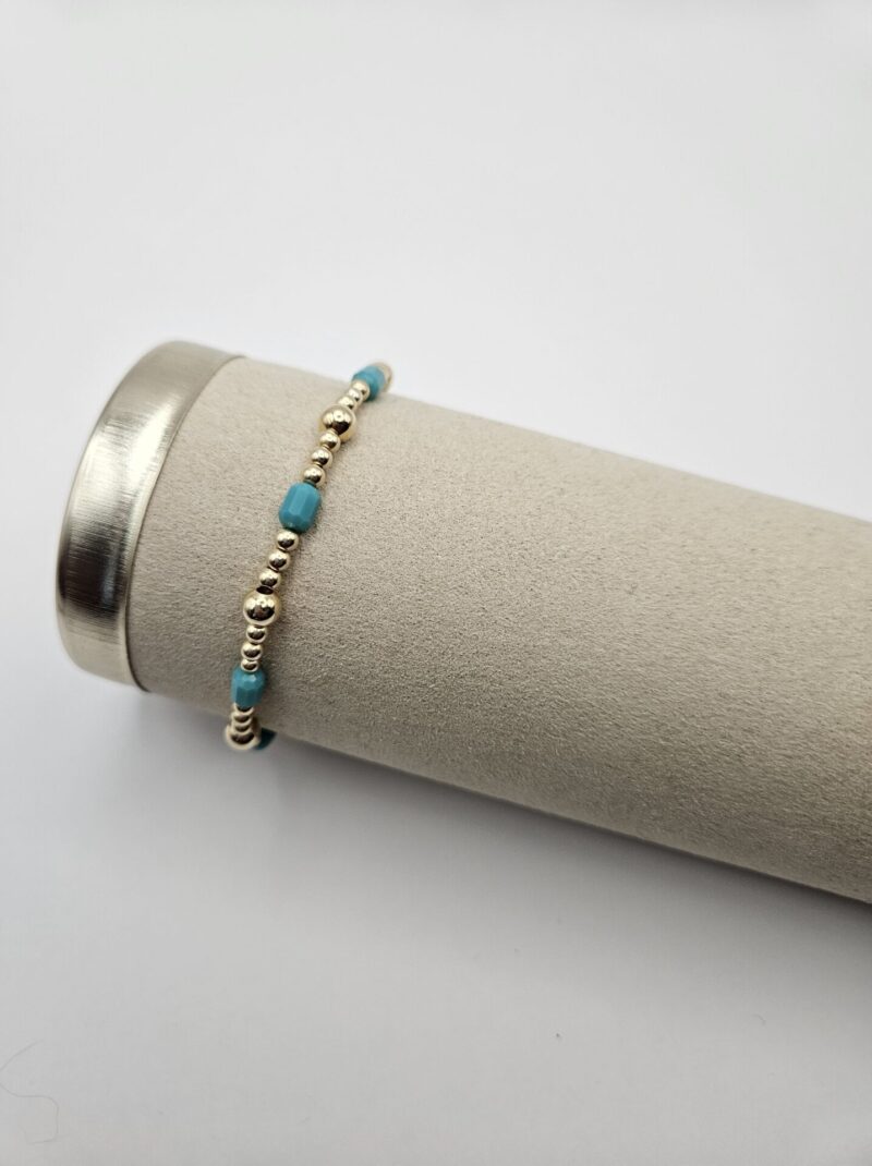 GOLD FILLED 14K  Armband 5/3mm jade kraal LUXURY