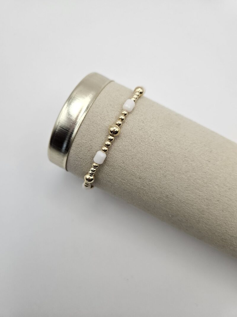 GOLD FILLED 14K  Armband 5/3mm jade kraal LUXURY