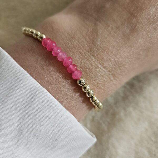 jade hotpink  Sparkling  ARMBAND 4MM 14kt