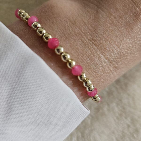 jade hotpink  Sparkling ARMBAND 4MM 14kt