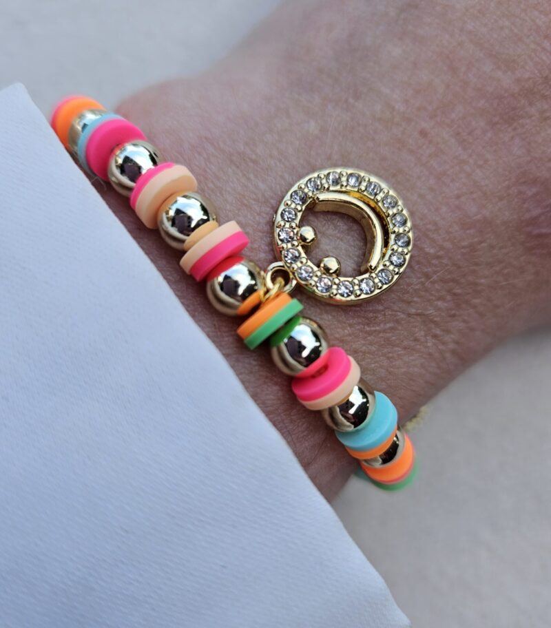 Rainbow SUMMER SMILEY ARMBAND sparkling 6MM 14kt