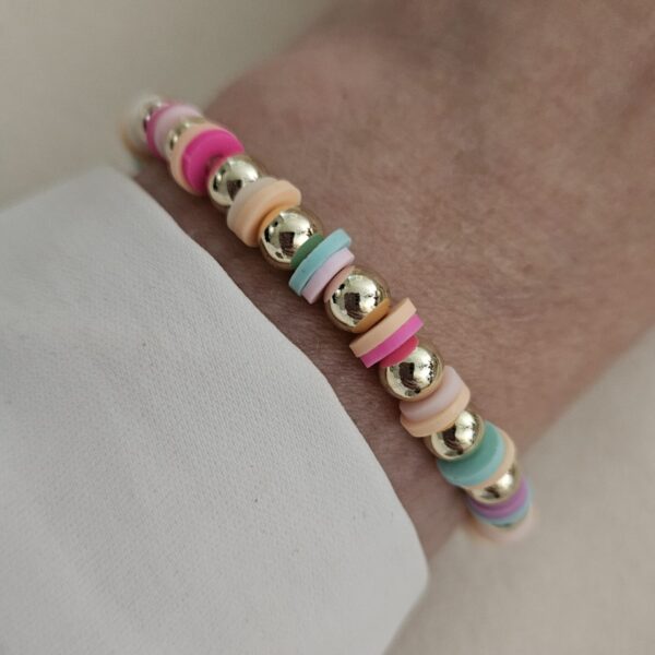 Rainbow SUMMER ARMBAND sparkling 6MM 14kt pastel