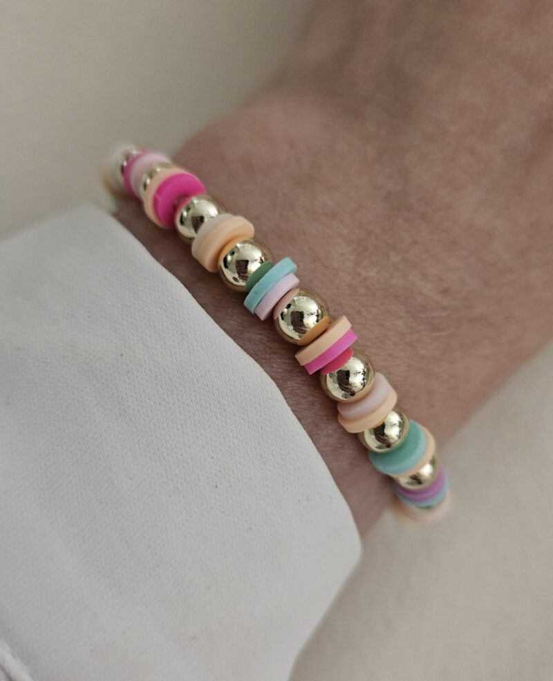 Rainbow SUMMER ARMBAND sparkling 6MM 14kt pastel