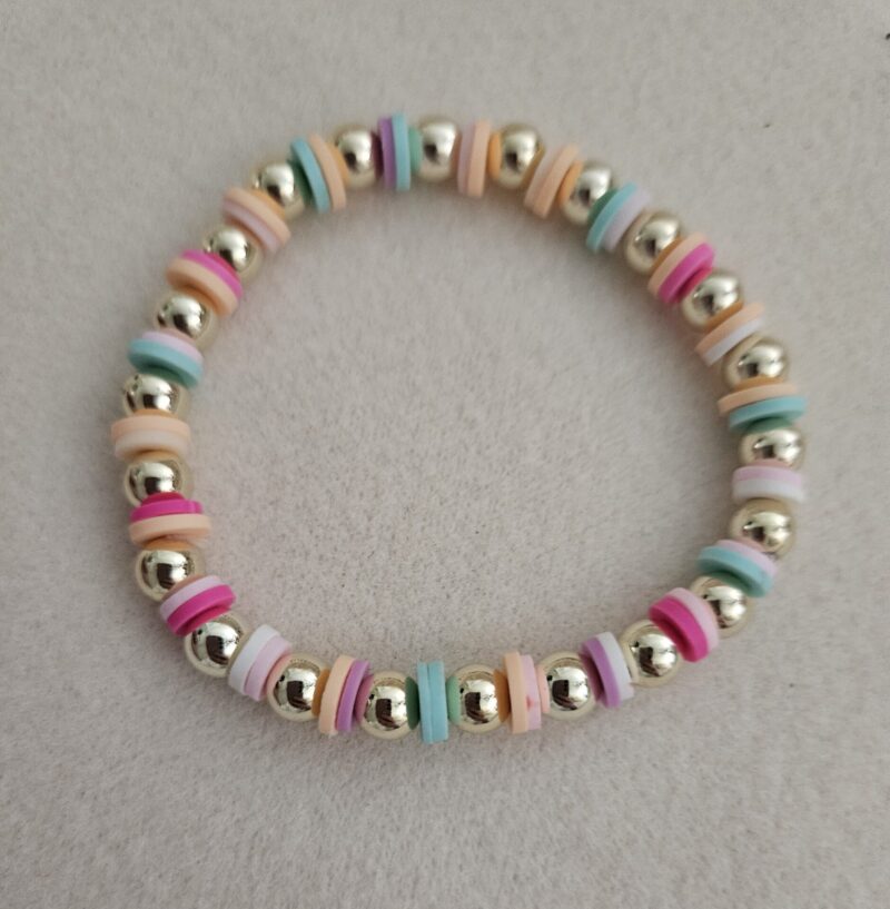 Rainbow SUMMER ARMBAND sparkling 6MM 14kt pastel