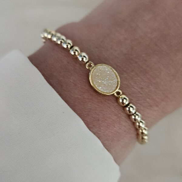 sparkling armband 5MM 14kt beige