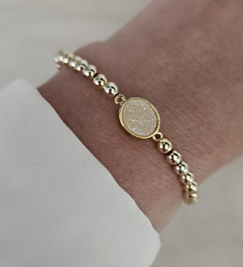 sparkling armband 5MM 14kt beige
