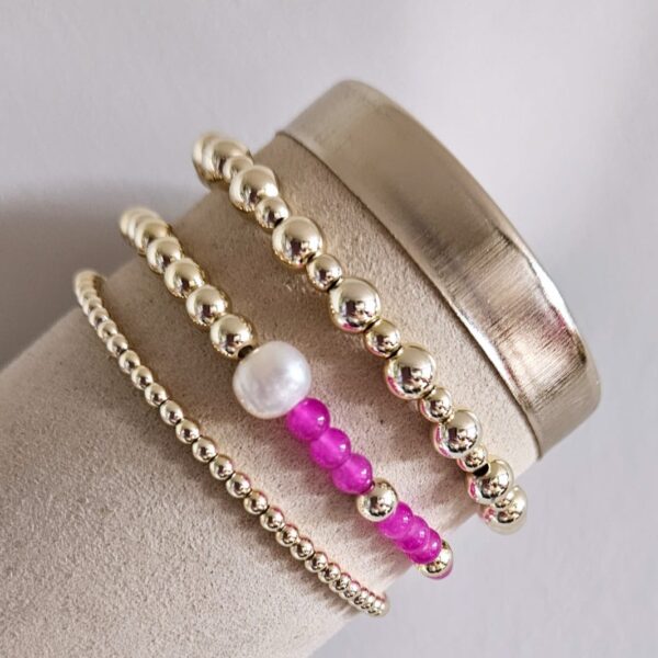 Sparkling gold Zomer Set 3 delig  14kt sparkling set pink