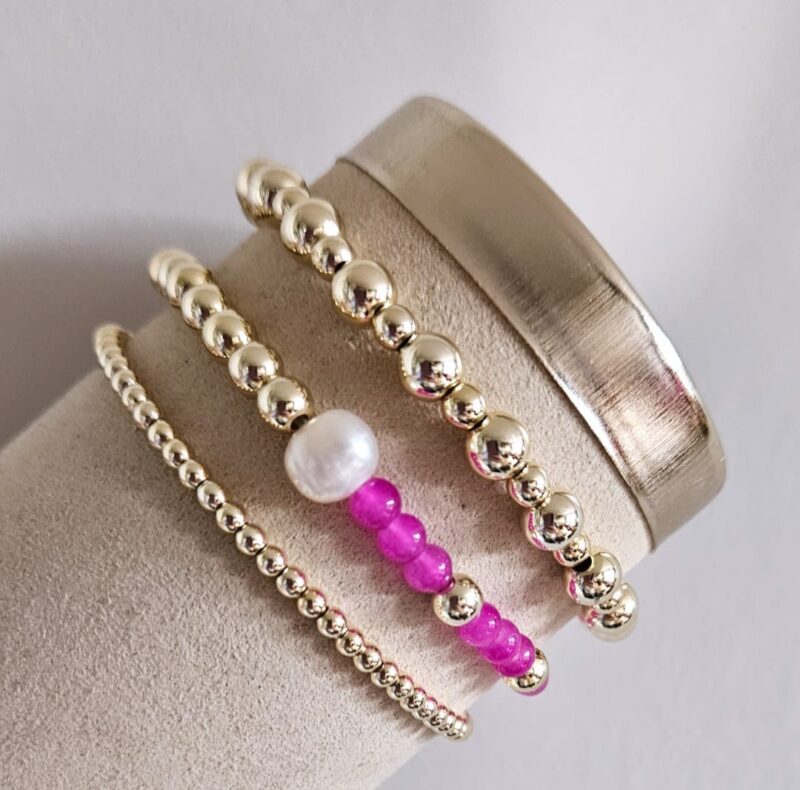 Sparkling gold Zomer Set 3 delig  14kt sparkling set pink