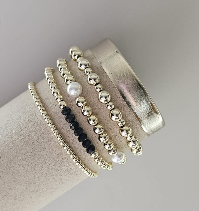 Sparkling  Set 4 delig  zwart en parel