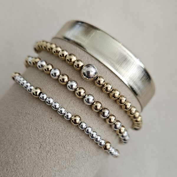 Armband lovly SET 3 DELIG (goldfilled/zilver)