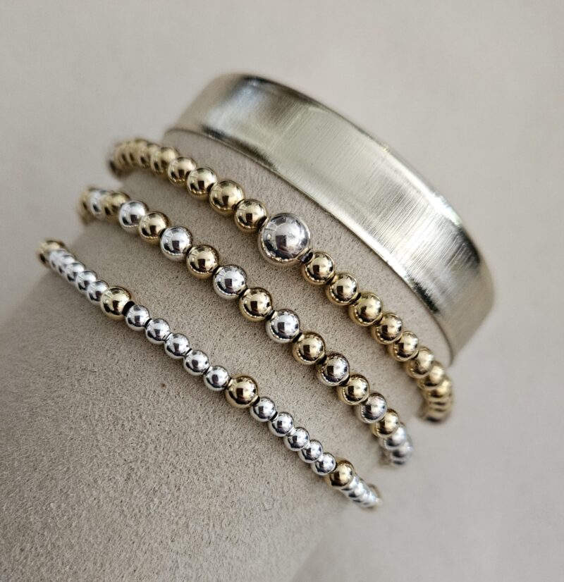 Armband lovly SET 3 DELIG (goldfilled/zilver)