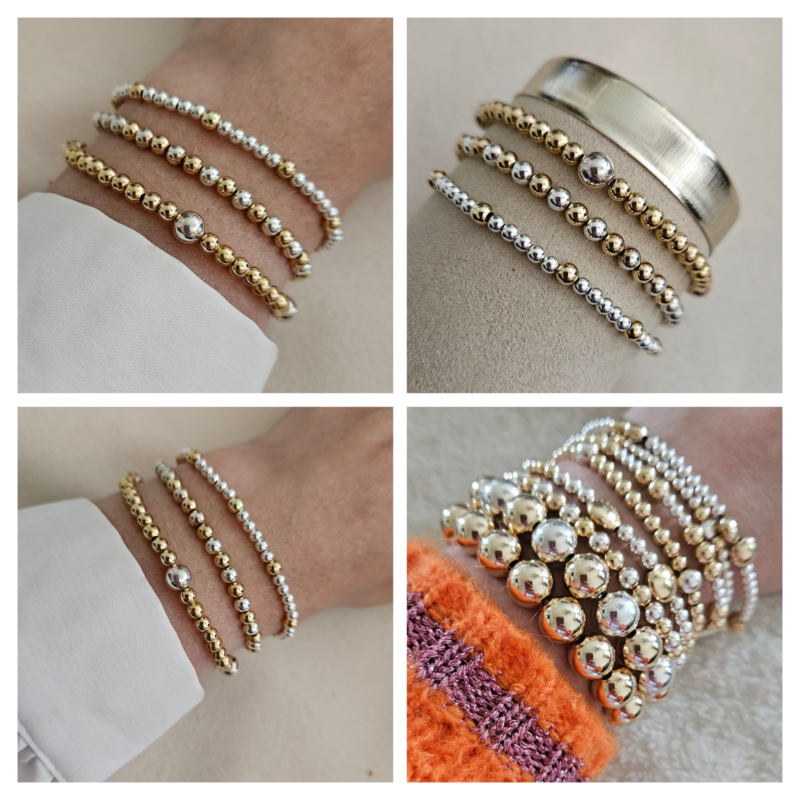 Armband lovly SET 3 DELIG (goldfilled/zilver)
