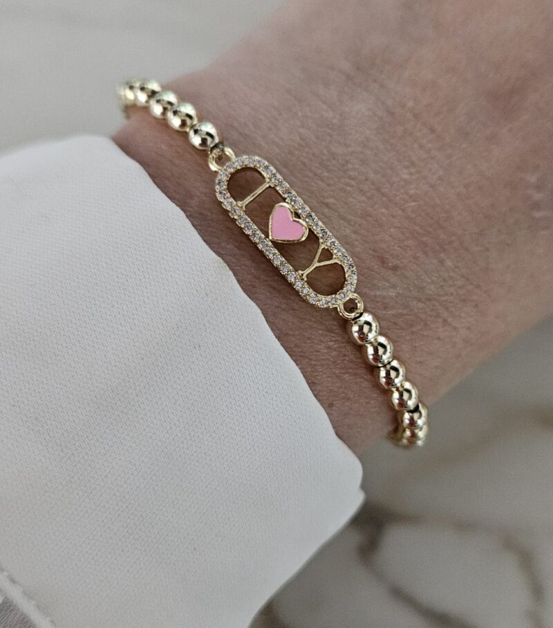 sparkling strass love 4MM 14kt