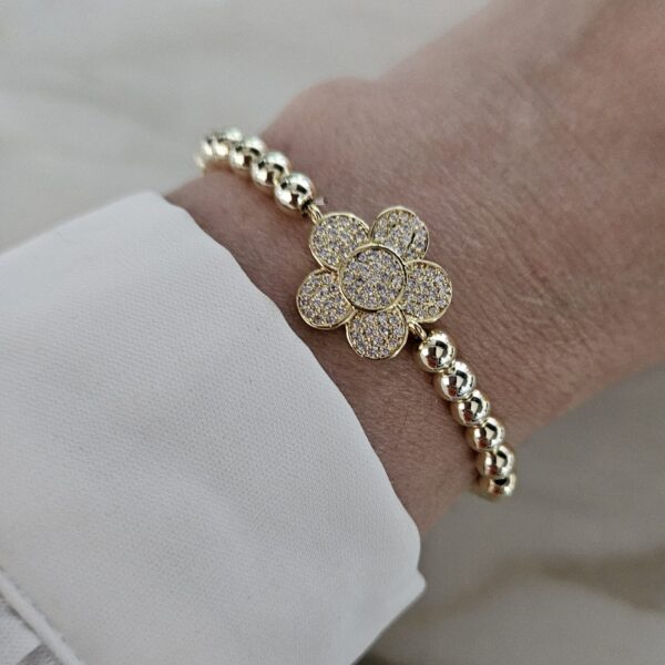 sparkling 5MM 14kt bloem strass