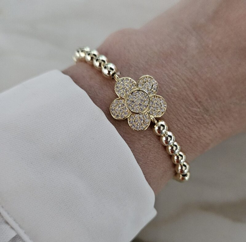 sparkling 5MM 14kt bloem strass