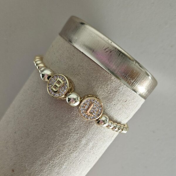 SPARKLING 14KT   ARMBAND 2 LETTERS A TOT Z    4/6MM