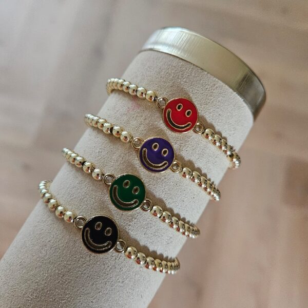 SPARKLING 14KT   ARMBAND  SMILEY COLOUR    4MM