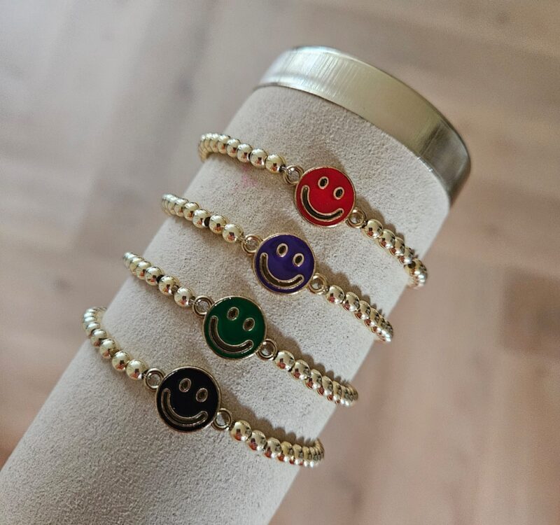 SPARKLING 14KT   ARMBAND  SMILEY COLOUR    4MM