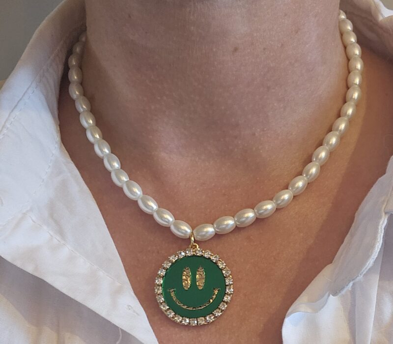 SMILEY PLATED 3 CM FUN KETTING 40-45 CM