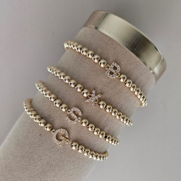 GOLDFILLED LUXERY ARMBAND LETTER A TOT Z 4MM