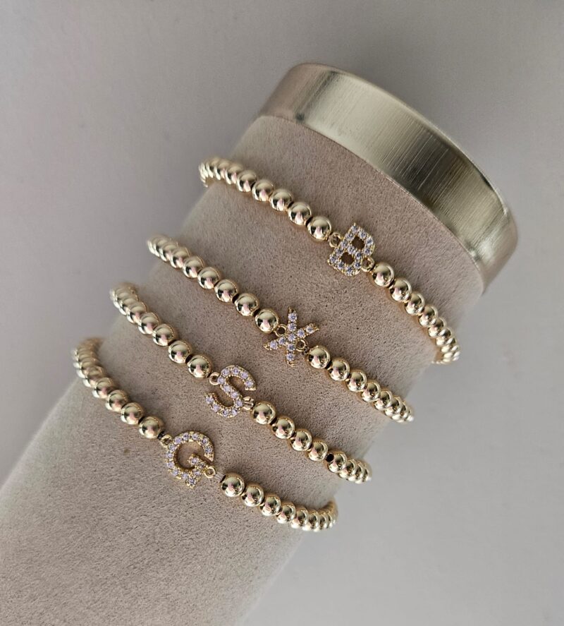 GOLDFILLED LUXERY ARMBAND LETTER A TOT Z 4MM