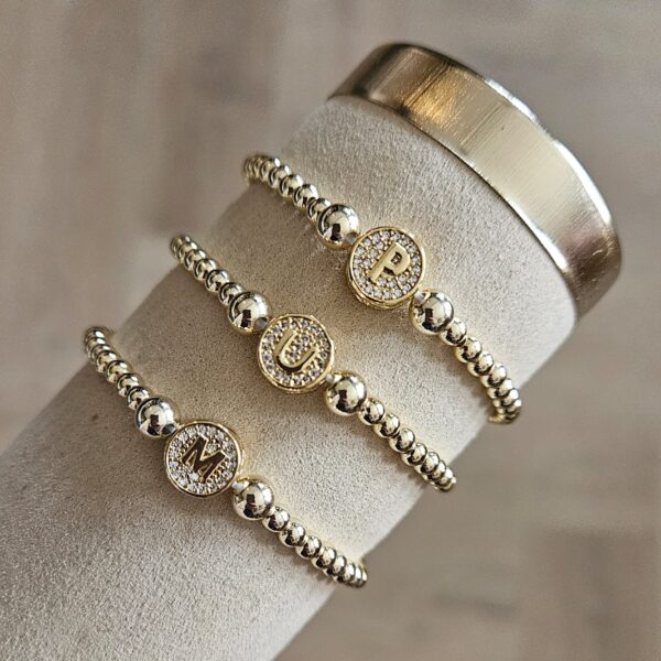 SPARKLING 14KT   ARMBAND  LETTER A TOT Z    4/6MM