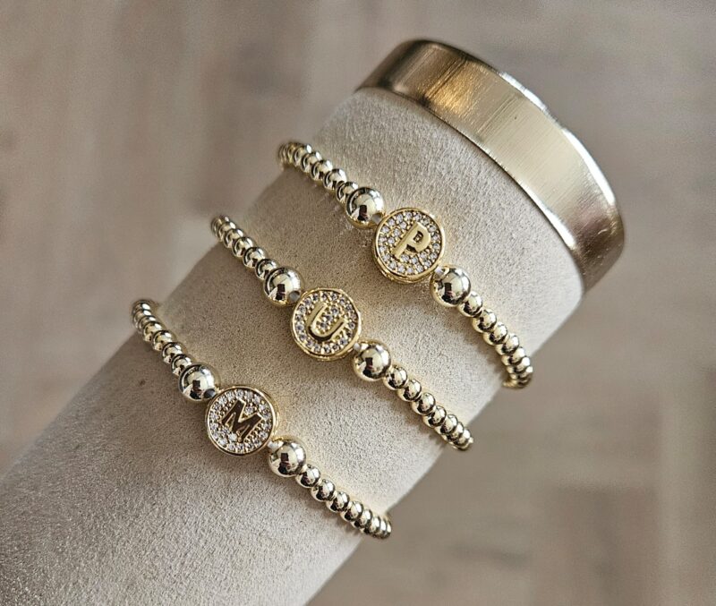 SPARKLING 14KT   ARMBAND  LETTER A TOT Z    4/6MM
