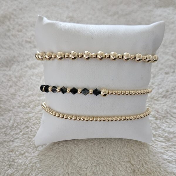 GOLD FILLED 14KT  LUXURY SET 3DELIG ZWART