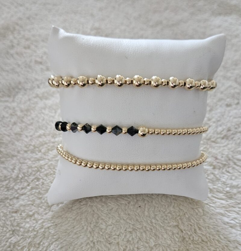 GOLD FILLED 14KT  LUXURY SET 3DELIG ZWART