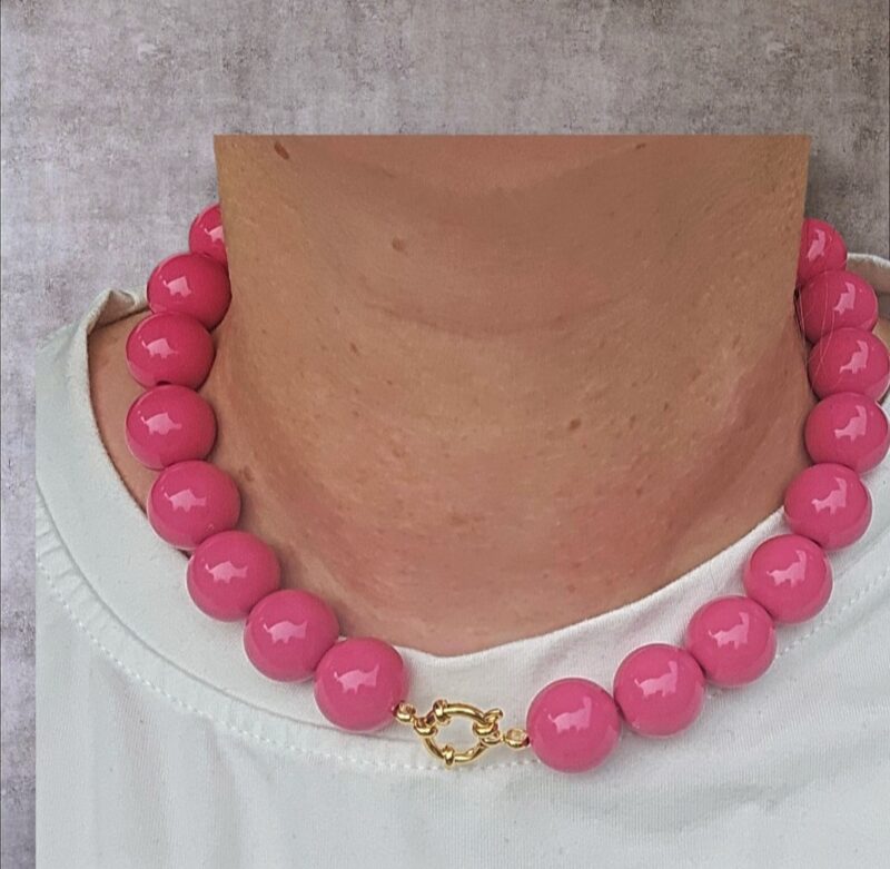 FUN-COLLECTIE PINK 16MM KETTING 45 CM
