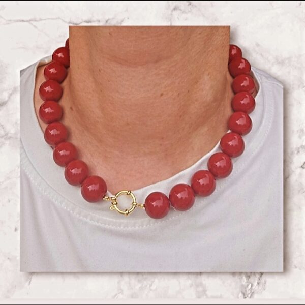 ketting bordeaux rood 16 mm  fun