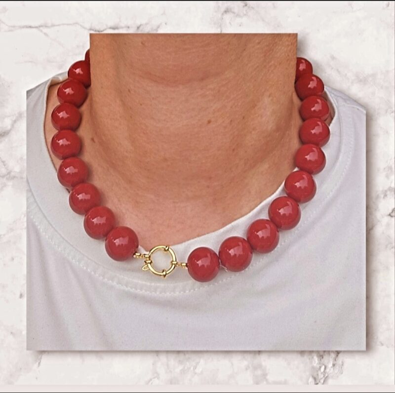 ketting bordeaux rood 16 mm  fun