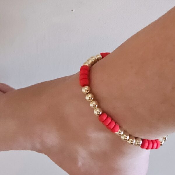 Enkelband 6mm sparkling ROOD