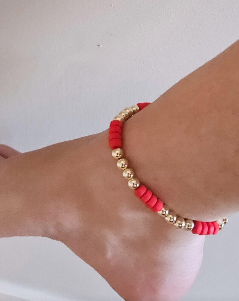 Enkelband 6mm sparkling ROOD