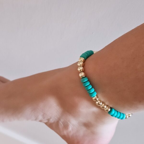 Enkelband 6mm sparkling azuur blauw