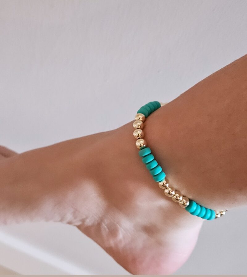 Enkelband 6mm sparkling azuur blauw