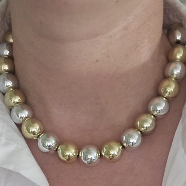 FUN-COLLECTIE METALIC GOLD/SILVER LOOK  16MM KETTING