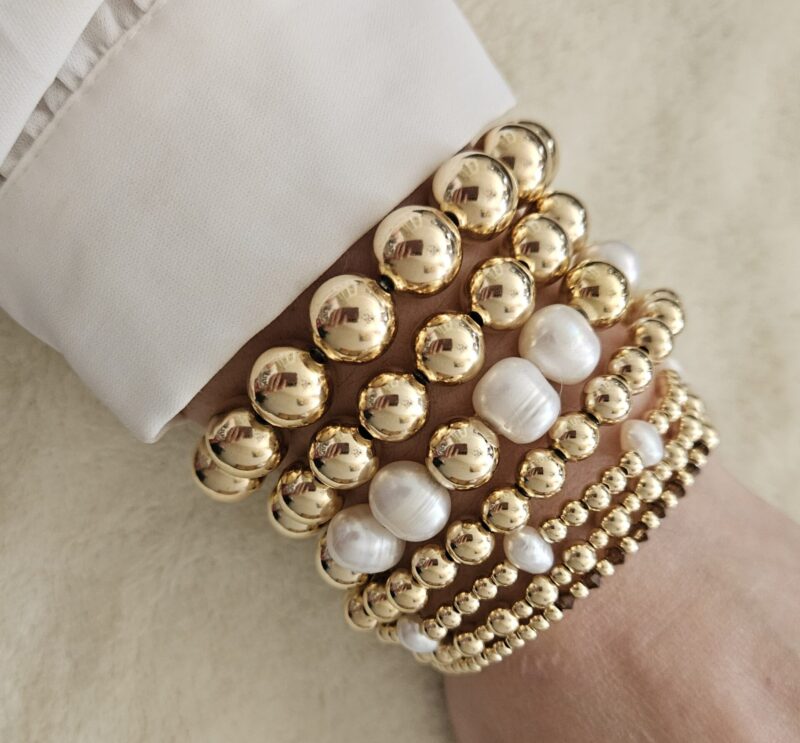GOLD FILLED 14KT  LUXURY 8mm zoetwaterparels - Afbeelding 2